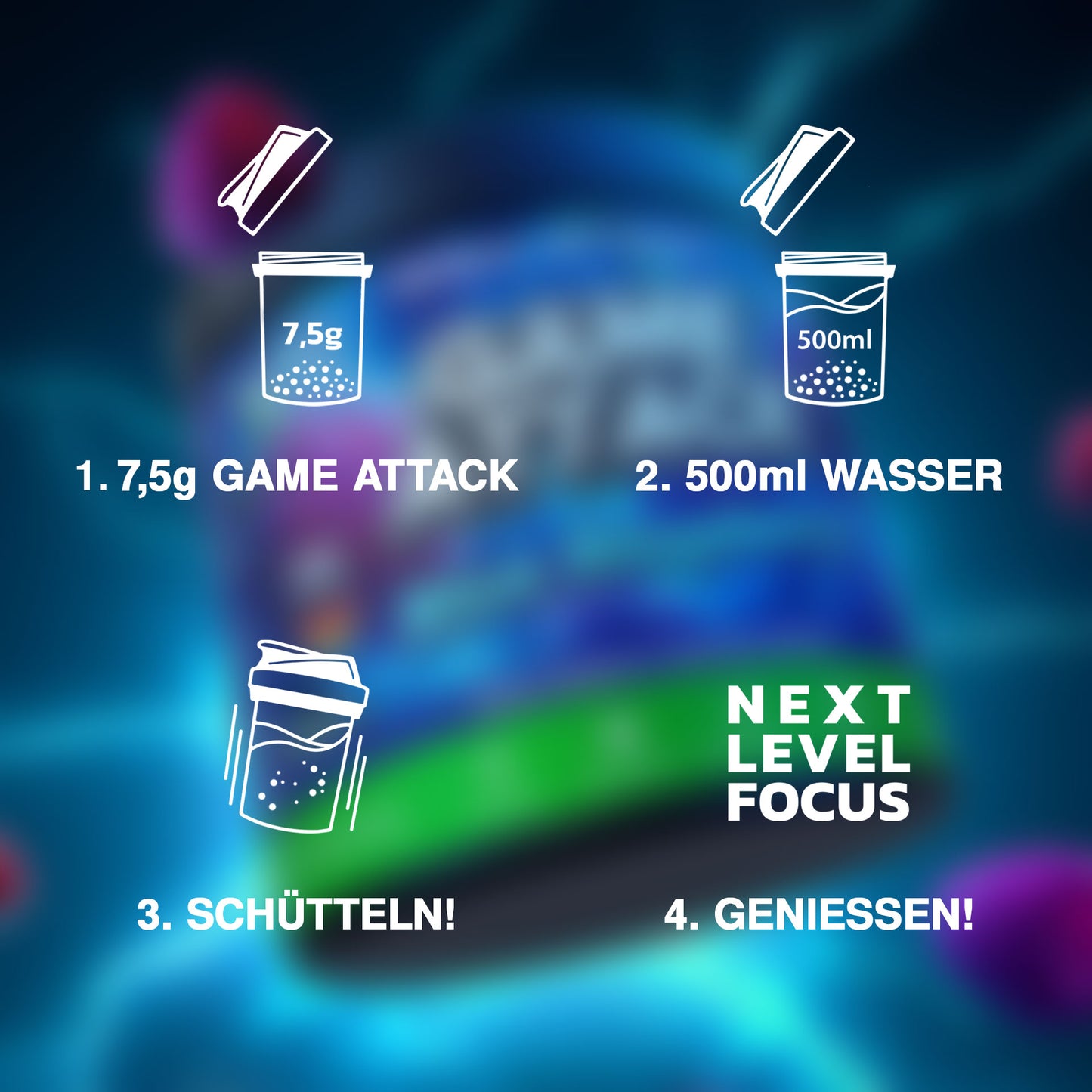 Game Attack Gaming Booster - Blue Raspberry