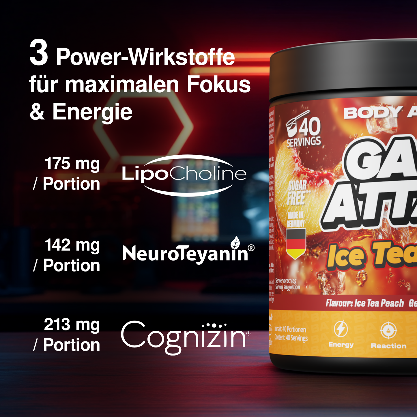 Game Attack Gaming Booster - Ice Tea Peach
