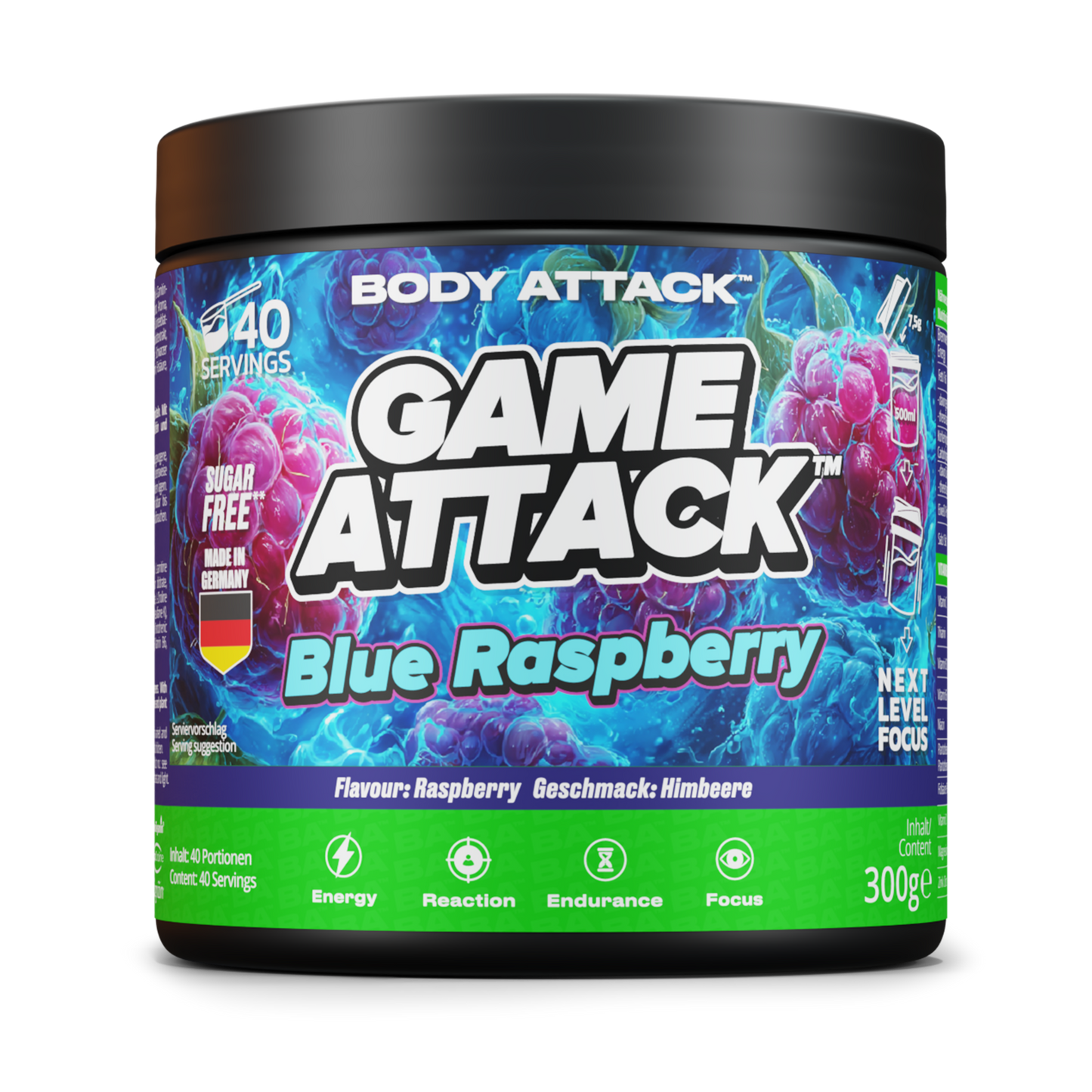 Game Attack Gaming Booster - Blue Raspberry