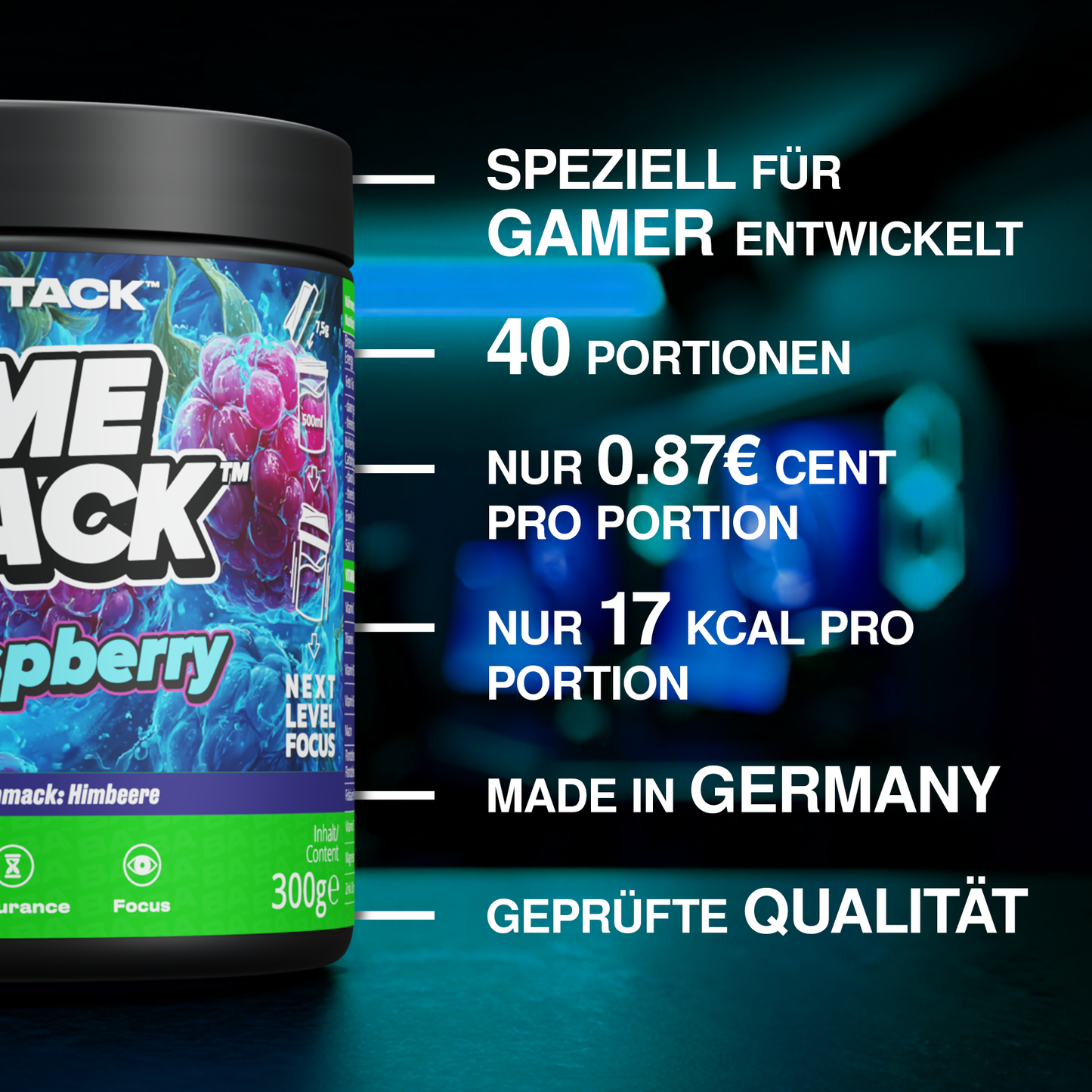 Game Attack Gaming Booster - Blue Raspberry