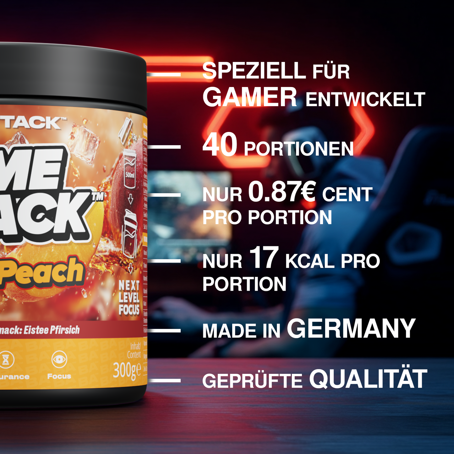 Game Attack Gaming Booster - Ice Tea Peach