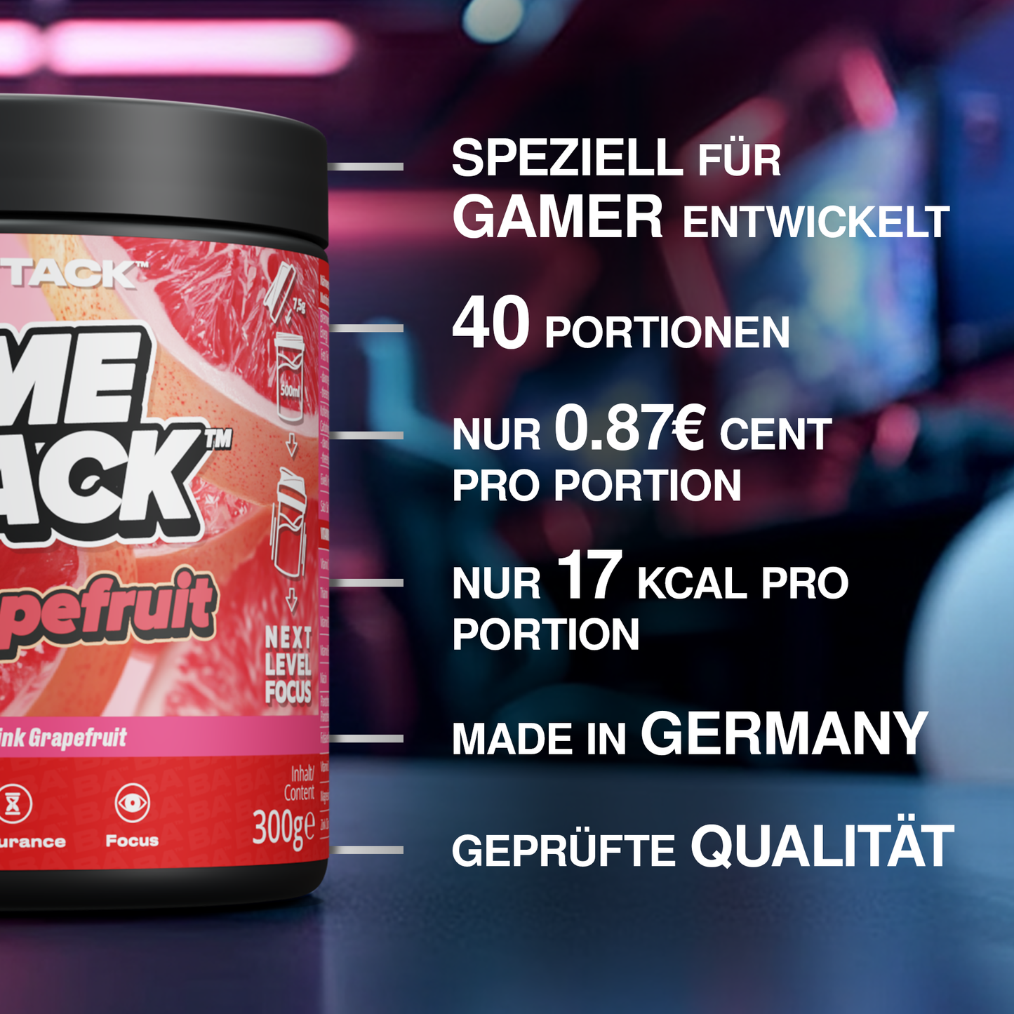 Game Attack Gaming Booster - Pink Grapefruit