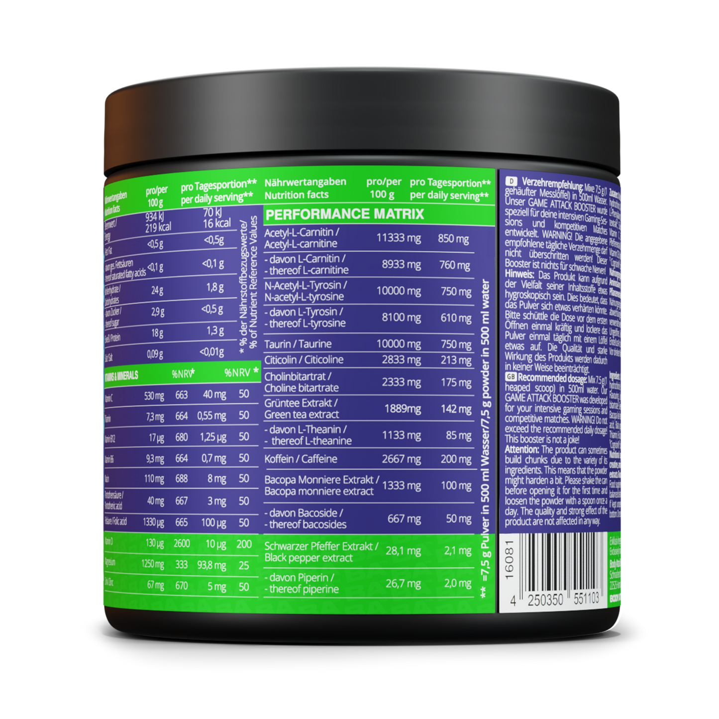 Game Attack Gaming Booster - Blue Raspberry